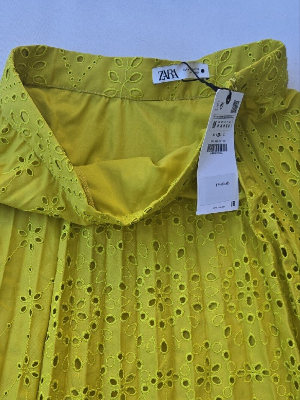 Zara Eyelet Embroidered Skirt - Chartreuse - Picture 3 of 5